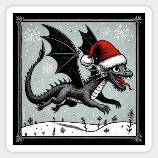 Happy Christmas Dragon Sticker